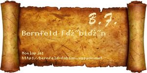 Bernfeld Fábián névjegykártya